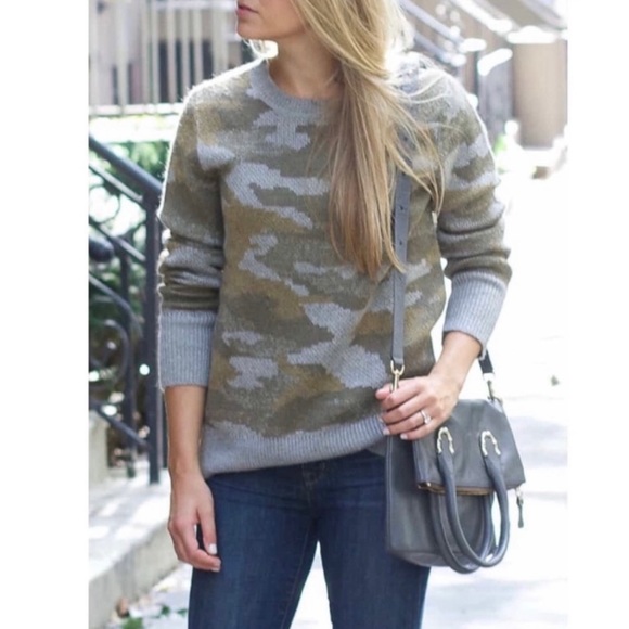 Banana Republic Wool Mohair Cotton Blend Camouflage Crewneck Sweater - Picture 5 of 16